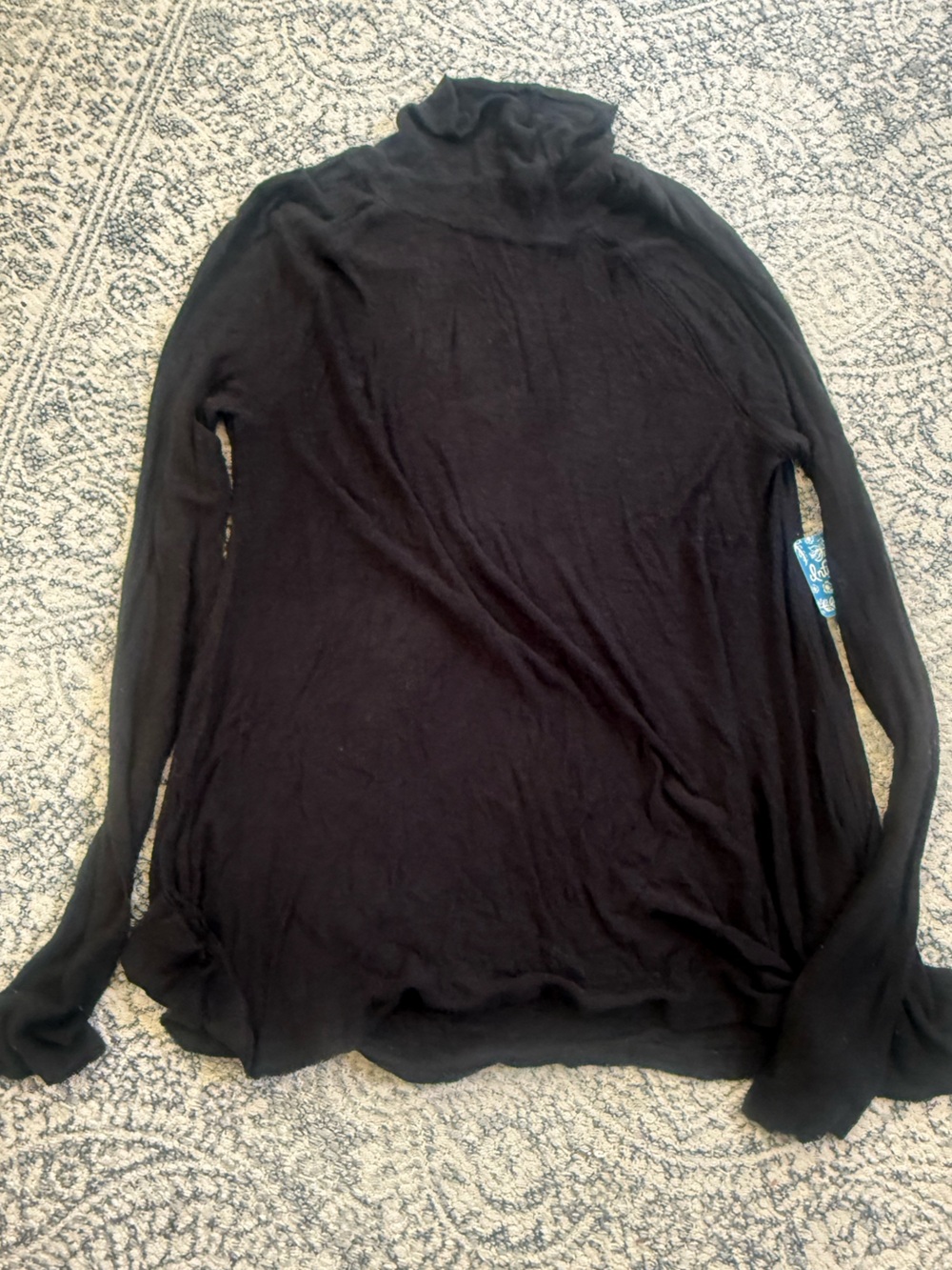 Free people black sheer turtleneck